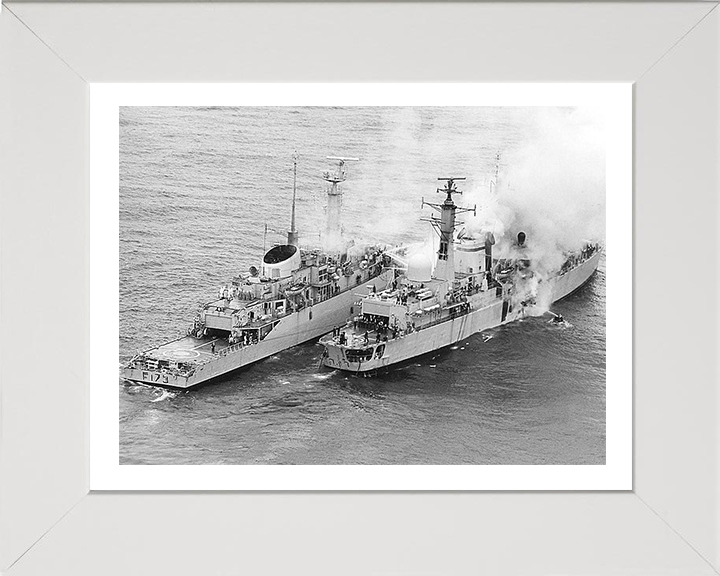 HMS Arrow F173 alongside HMS Sheffield D80 | Falklands War | Photo Print | Framed Print Hampshire Prints
