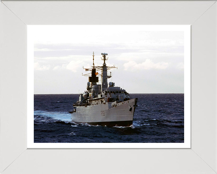 HMS Beaver (F93) Photo Print - Starboard Bow View - Royal Navy Type 22 Frigate Hampshire Prints 10 x 8 White Frame Yes