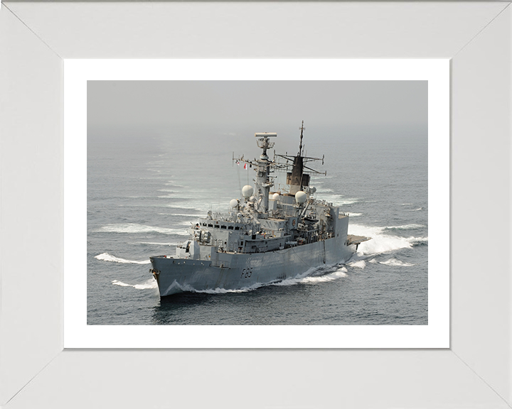 HMS Cumberland (F85) Photo Print - Turning to Starboard - Royal Navy Type 22 Frigate Hampshire Prints 10 x 8 White Frame Yes