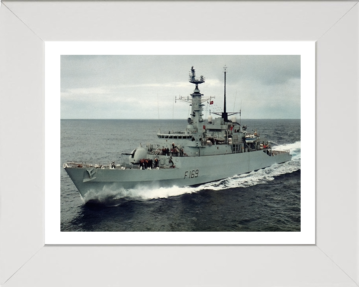 HMS Amazon (F169) Photo Print - Underway - Royal Navy Type 21 Frigate Hampshire Prints 10 x 8 White Frame Yes