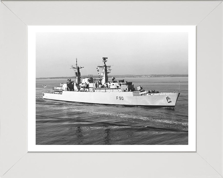 HMS Brilliant (F90) Photo Print - Entering Portsmouth - Royal Navy Type 22 Frigate Hampshire Prints 10 x 8 White Frame Yes