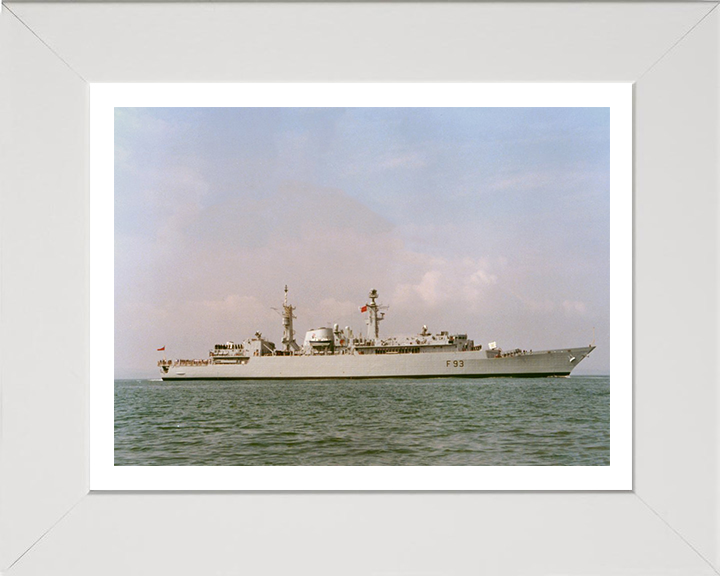 HMS Beaver (F93) Photo Print - Starboard Beam View - Royal Navy Type 22 Frigate Hampshire Prints 10 x 8 White Frame Yes