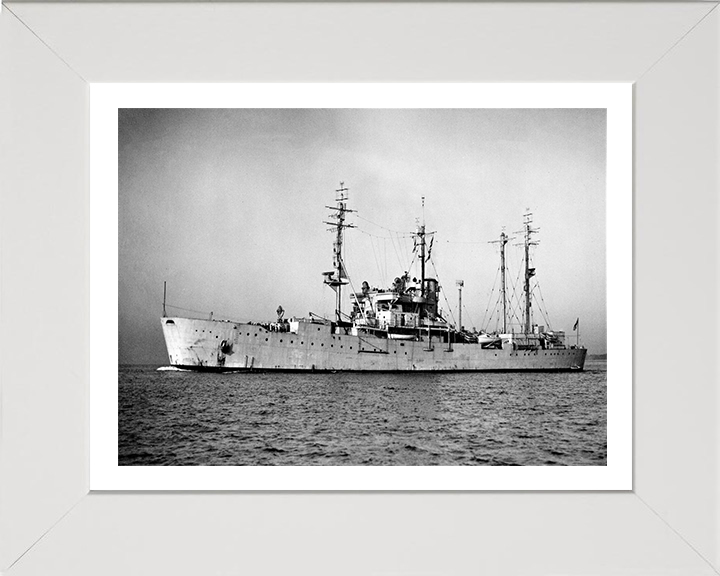 HMS Boxer (F121) Photo Print - Port Side View - Royal Navy Landing Ship Hampshire Prints 10 x 8 White Frame Yes