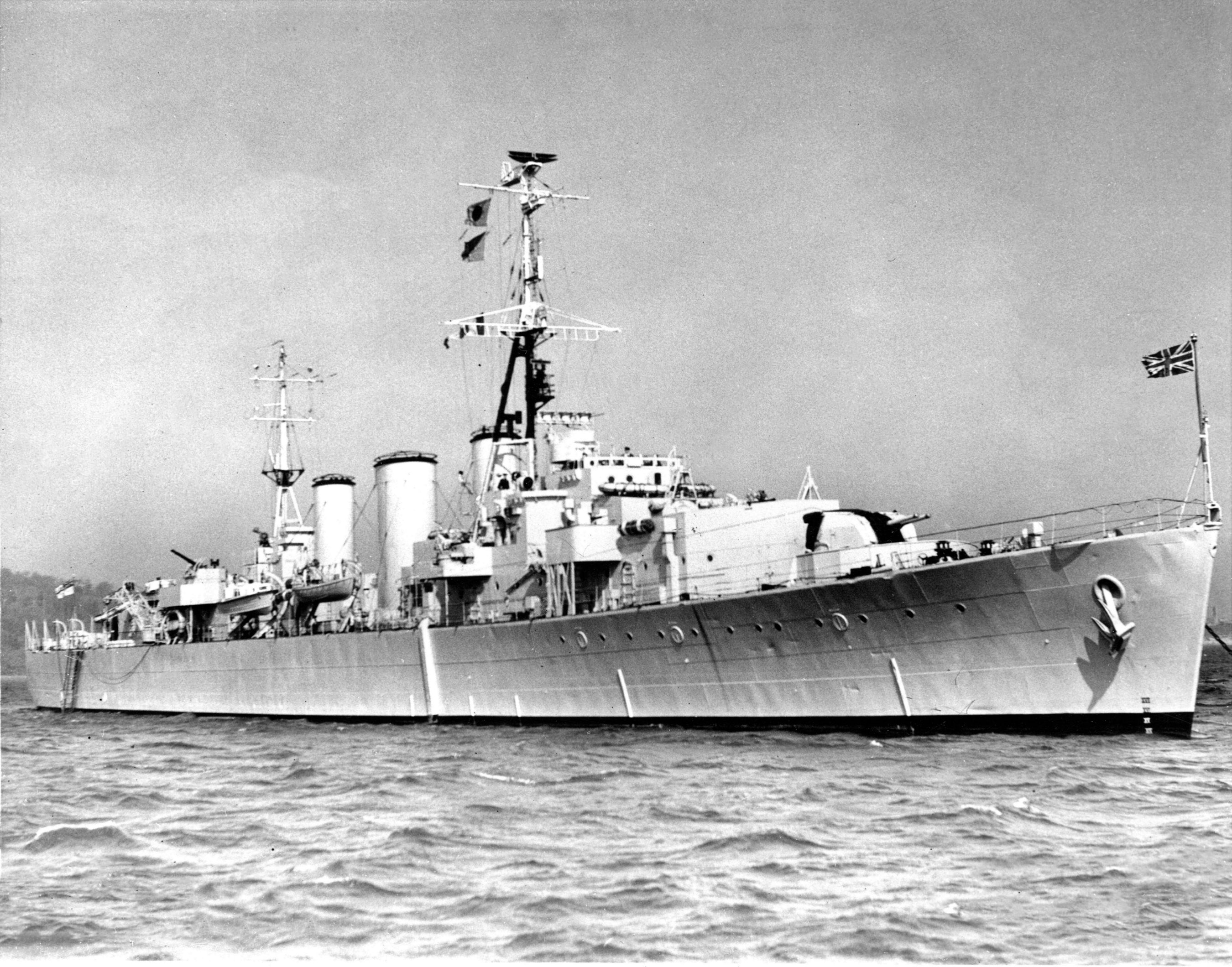 HMS Apollo (M01) Royal Navy Abdiel Class Minelayer Starboard View Wars ...