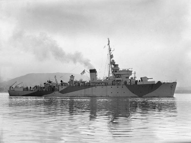HMS Rinaldo J225 Royal Navy Algerine class minesweeper Photo Print or Framed Print - Hampshire Prints