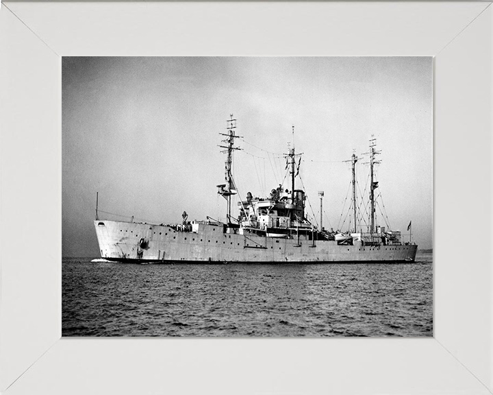 HMS Boxer (F121) Photo Print - Port Side View - Royal Navy Landing Ship Hampshire Prints 10 x 8 White Frame No