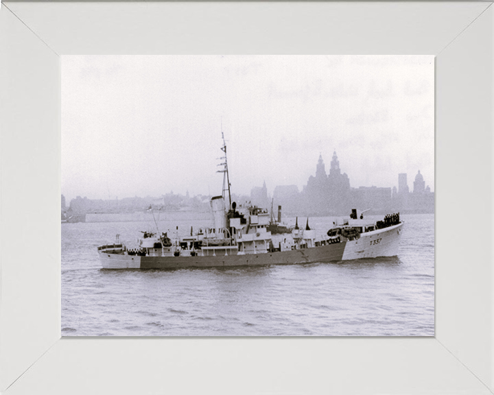HMS Coldstreamer (T337) Photo Print - Starboard View - Royal Navy Military Class Trawler Hampshire Prints 10 x 8 White Frame No