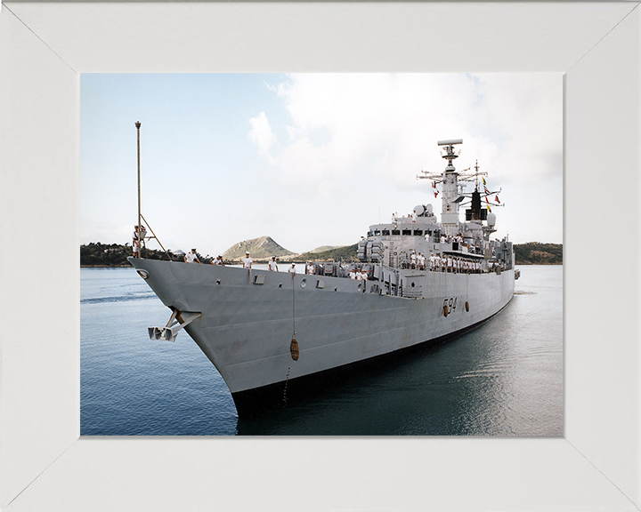 HMS Brave (F94) Photo Print - Entering Harbour - Royal Navy Type 22 Frigate Hampshire Prints 10 x 8 White Frame No