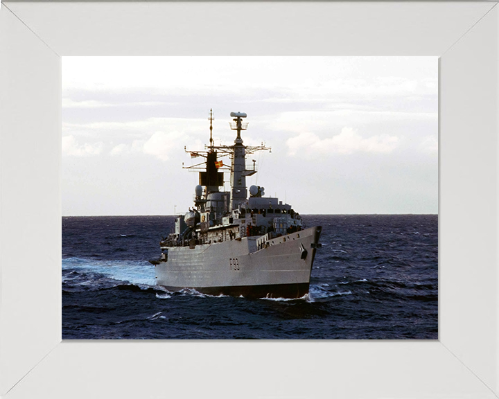 HMS Beaver (F93) Photo Print - Starboard Bow View - Royal Navy Type 22 Frigate Hampshire Prints 10 x 8 White Frame No