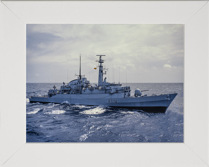 HMS Alacrity (F174) Photo Print - Underway - Royal Navy Type 21 Frigate Hampshire Prints 10 x 8 White Frame No