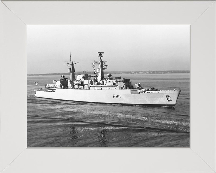 HMS Brilliant (F90) Photo Print - Entering Portsmouth - Royal Navy Type 22 Frigate Hampshire Prints 10 x 8 White Frame No