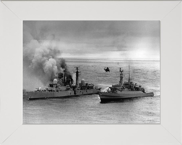 HMS Arrow F173 alongside HMS Sheffield D80 | Falklands War | Photo Print | Framed Print Hampshire Prints