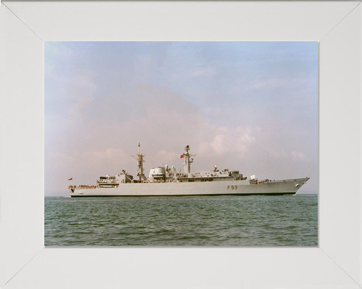 HMS Beaver (F93) Photo Print - Starboard Beam View - Royal Navy Type 22 Frigate Hampshire Prints 10 x 8 White Frame No