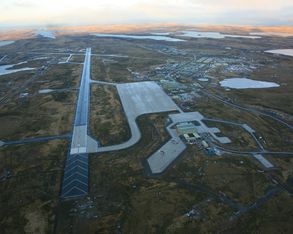 RAF Mount Pleasant Airport Falkland Islands Aerial Photo Print or Framed Photo Print - Hampshire Prints