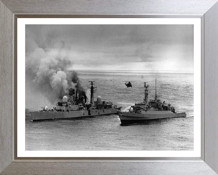 HMS Arrow F173 alongside HMS Sheffield D80 | Falklands War | Photo Print | Framed Print Hampshire Prints