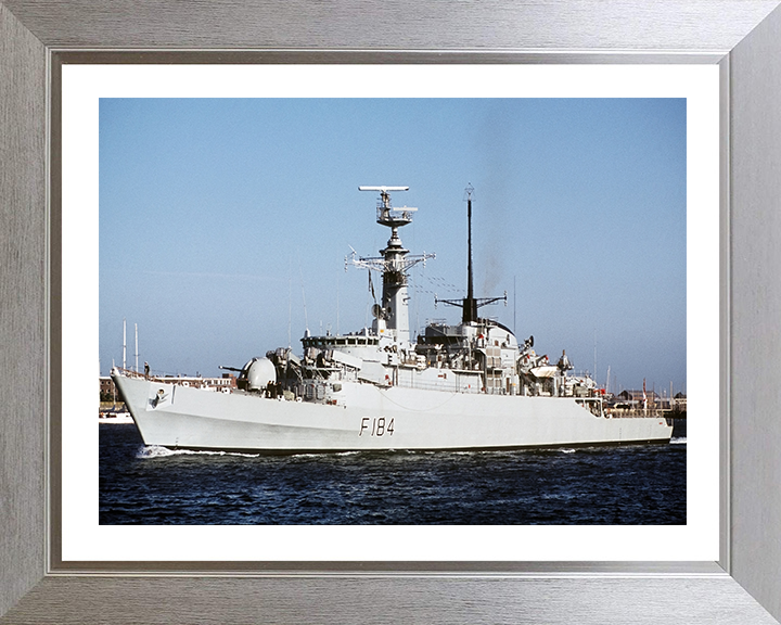 HMS Ardent (F184) Photo Print - Starboard View - Royal Navy Type 21 Frigate Hampshire Prints 10 x 8 Silver Frame Yes