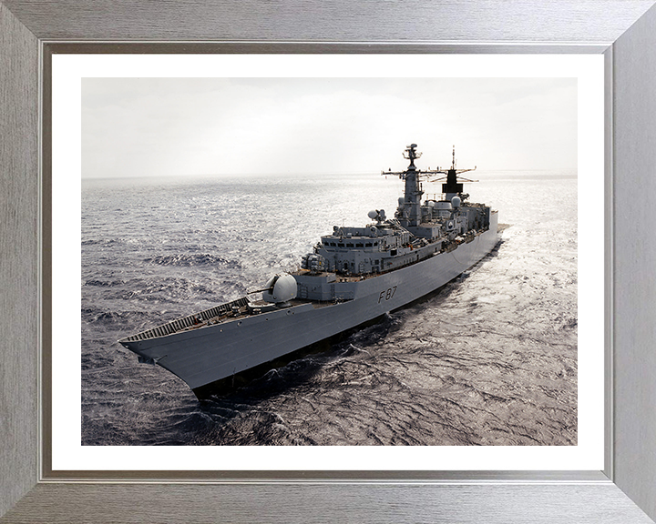 HMS Chatham (F87) Photo Print - Port Bow View at Sunset - Royal Navy Type 22 Frigate Hampshire Prints 10 x 8 Silver Frame Yes