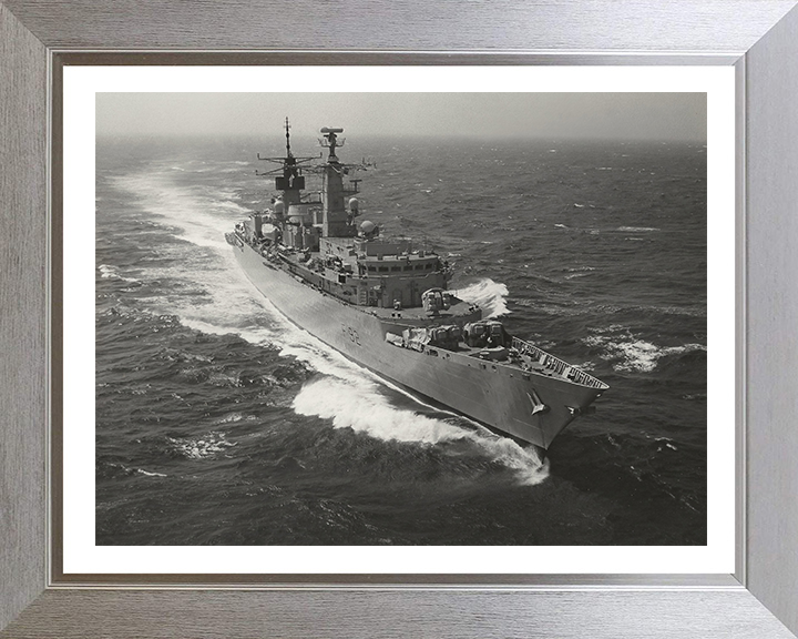 HMS Boxer (F92) Photo Print - High Starboard Bow View - Royal Navy Type 22 Frigate Hampshire Prints 10 x 8 Silver Frame Yes