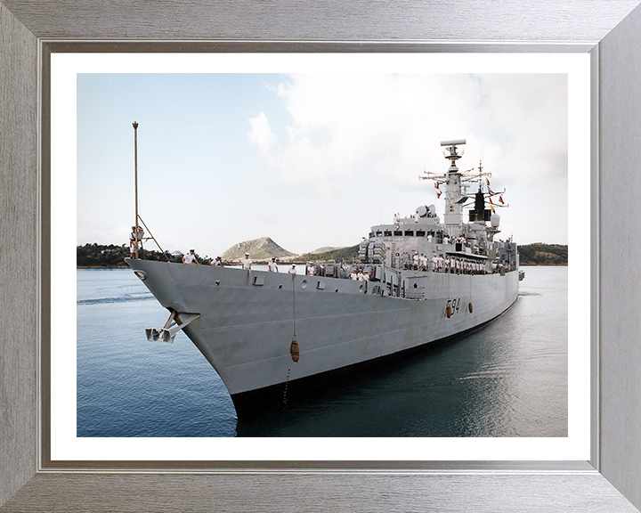HMS Brave (F94) Photo Print - Entering Harbour - Royal Navy Type 22 Frigate Hampshire Prints 10 x 8 Silver Frame Yes