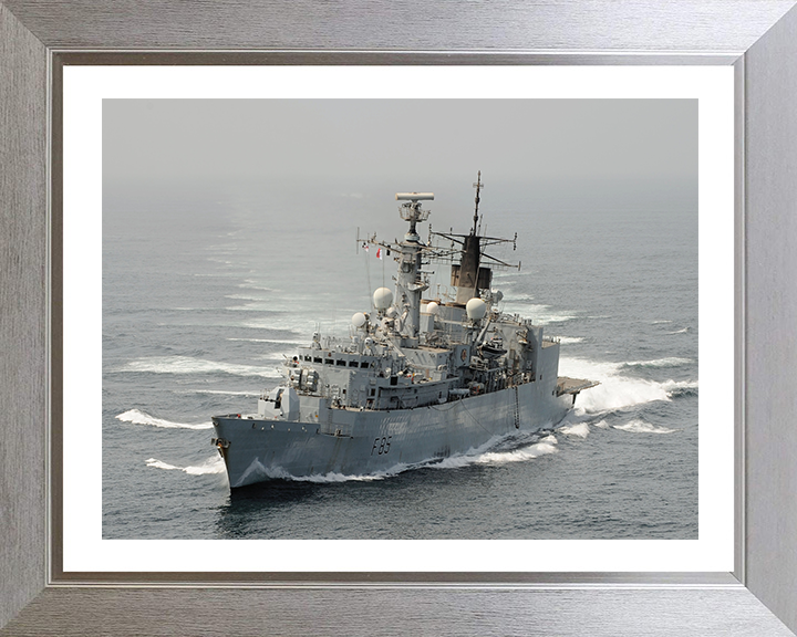 HMS Cumberland (F85) Photo Print - Turning to Starboard - Royal Navy Type 22 Frigate Hampshire Prints 10 x 8 Silver Frame Yes