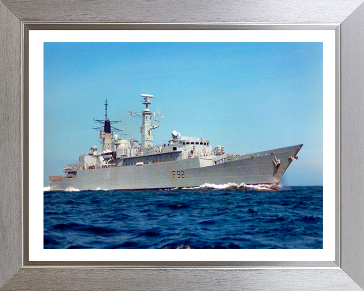 HMS Boxer (F92) Photo Print - Low Starboard View - Royal Navy Type 22 Frigate Hampshire Prints 10 x 8 Silver Frame Yes