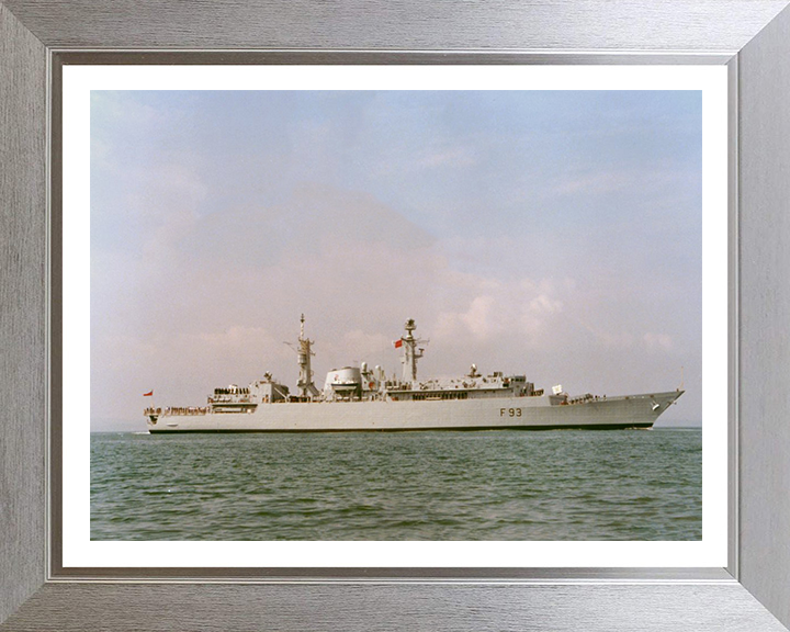 HMS Beaver (F93) Photo Print - Starboard Beam View - Royal Navy Type 22 Frigate Hampshire Prints 10 x 8 Silver Frame Yes