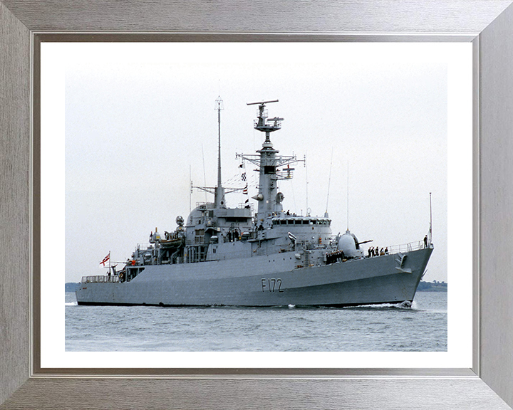 HMS Ambuscade (F172) Photo Print - Entering Harbour - Royal Navy Type 21 Frigate Hampshire Prints 10 x 8 Silver Frame Yes