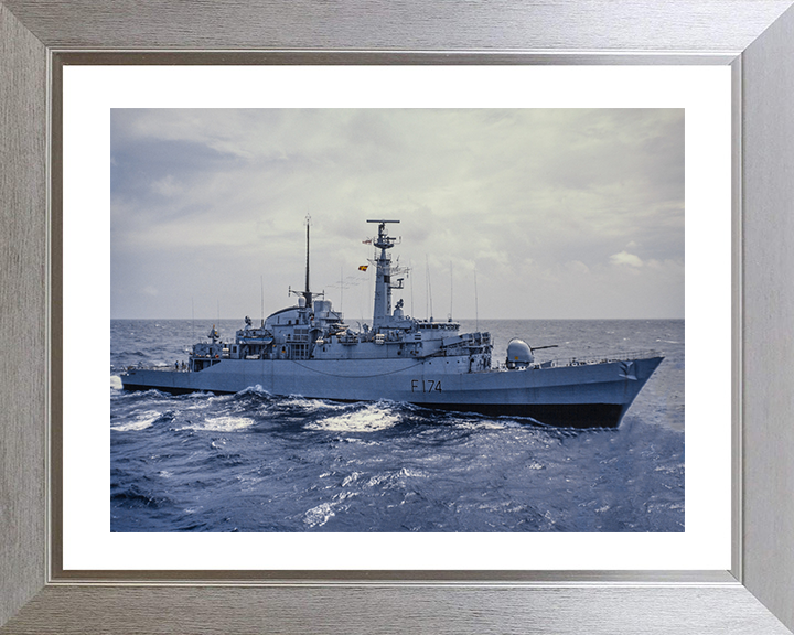 HMS Alacrity (F174) Photo Print - Underway - Royal Navy Type 21 Frigate Hampshire Prints 10 x 8 Silver Frame Yes