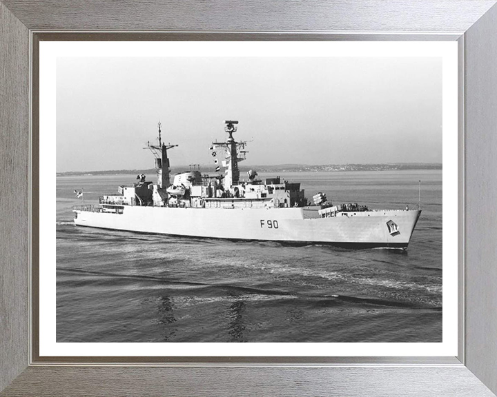 HMS Brilliant (F90) Photo Print - Entering Portsmouth - Royal Navy Type 22 Frigate Hampshire Prints 10 x 8 Silver Frame Yes