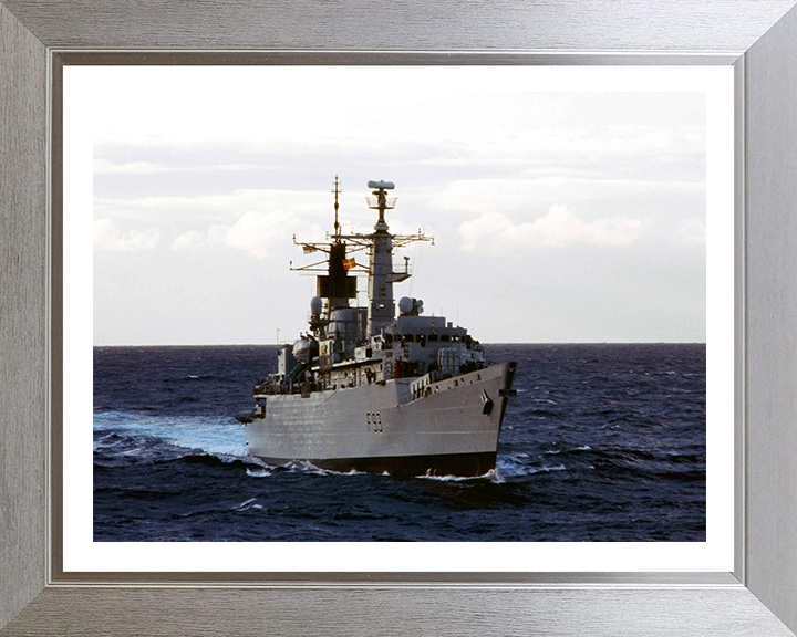 HMS Beaver (F93) Photo Print - Starboard Bow View - Royal Navy Type 22 Frigate Hampshire Prints 10 x 8 Silver Frame Yes