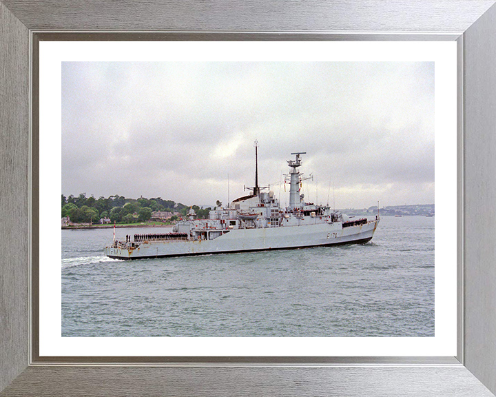 HMS Alacrity (F174) Photo Print - Starboard View - Royal Navy Type 21 Frigate Hampshire Prints 10 x 8 Silver Frame Yes