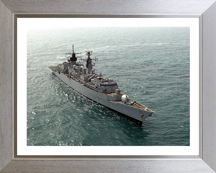 HMS Chatham (F87) Photo Print - Turning to Port - Royal Navy Type 22 Frigate Hampshire Prints 10 x 8 Silver Frame Yes