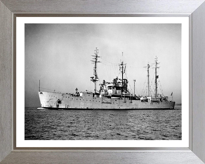 HMS Boxer (F121) Photo Print - Port Side View - Royal Navy Landing Ship Hampshire Prints 10 x 8 Silver Frame Yes