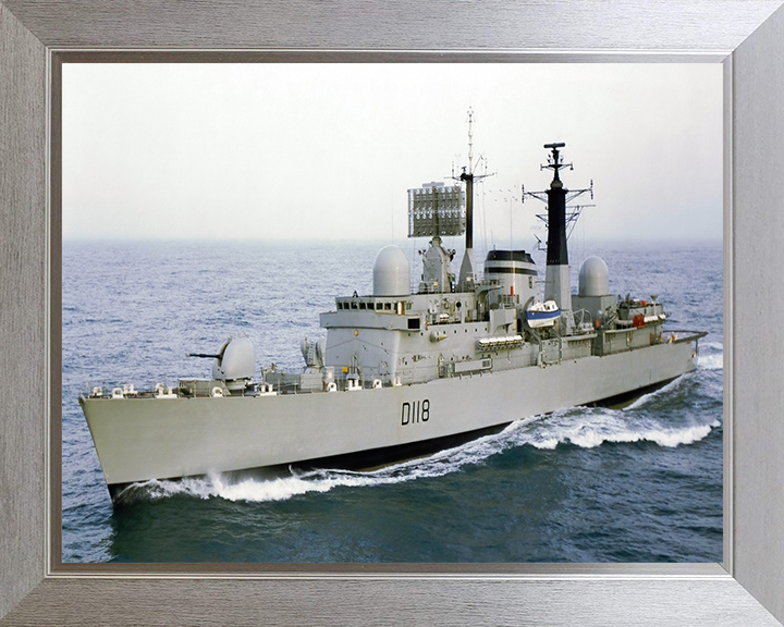 HMS Coventry (D118) Photo Print - At Sea - Royal Navy Type 42 Destroyer Hampshire Prints 10 x 8 Silver Frame No
