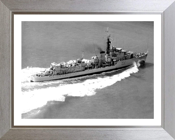 HMS Caprice (D01) Photo Print - High Starboard View - Royal Navy C Class Destroyer Hampshire Prints 10 x 8 Silver Frame Yes