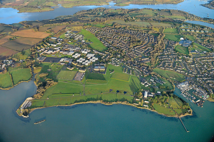 HMS Raleigh Royal Navy basic training establishment Aerial Photo Print or Framed Photo Print - Hampshire Prints