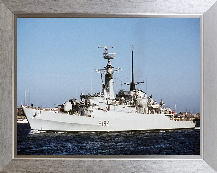 HMS Ardent (F184) Photo Print - Starboard View - Royal Navy Type 21 Frigate Hampshire Prints 10 x 8 Silver Frame No