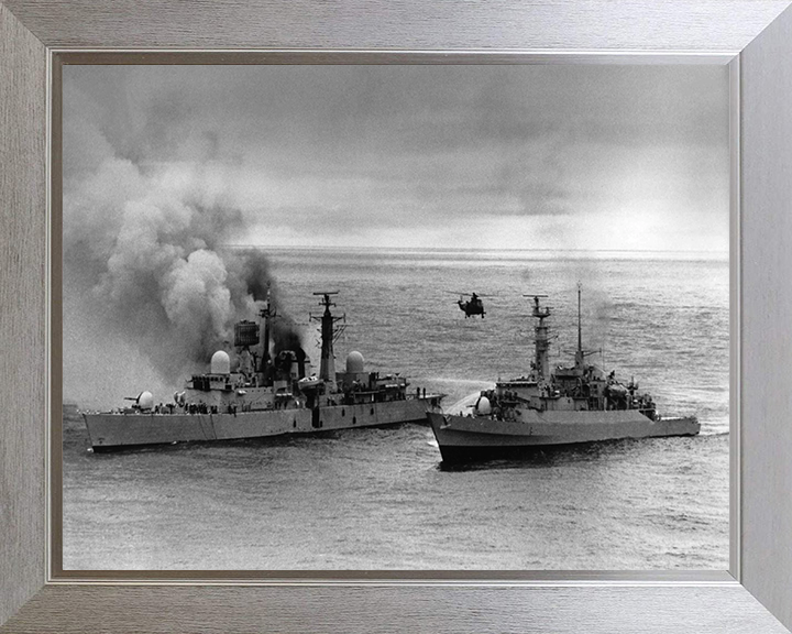 HMS Arrow F173 alongside HMS Sheffield D80 | Falklands War | Photo Print | Framed Print Hampshire Prints