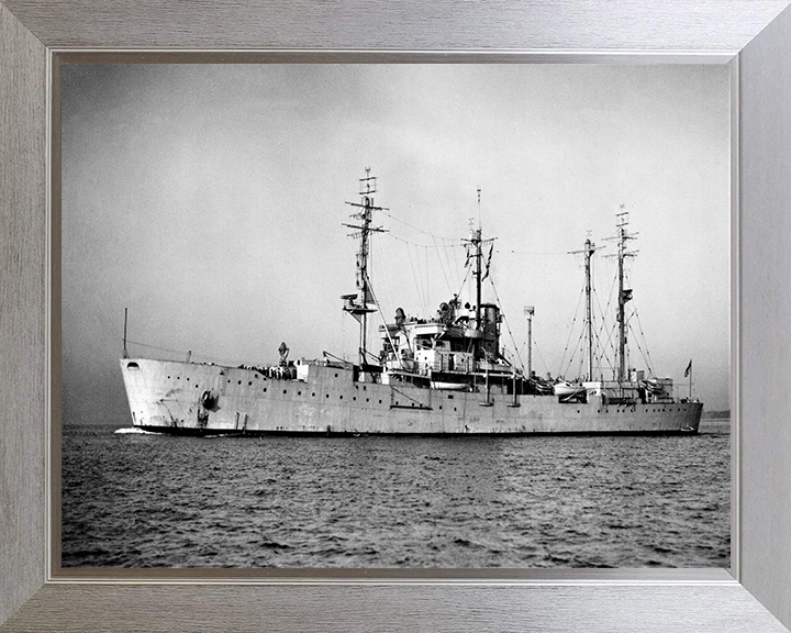 HMS Boxer (F121) Photo Print - Port Side View - Royal Navy Landing Ship Hampshire Prints 10 x 8 Silver Frame No