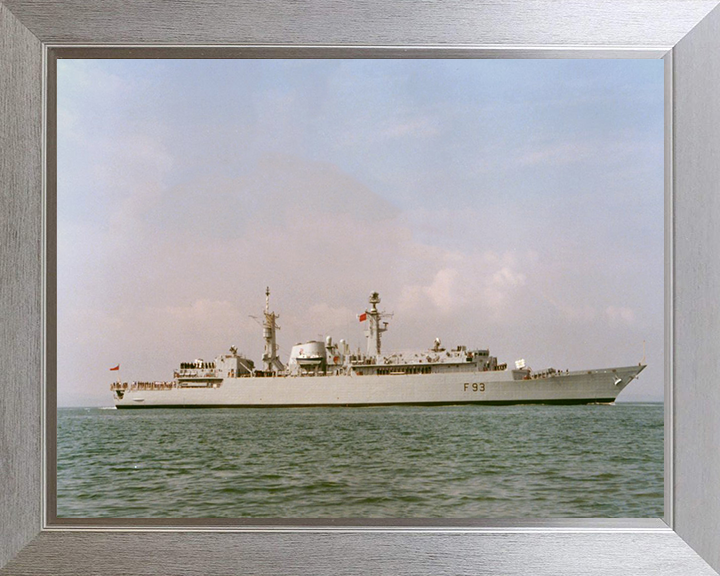 HMS Beaver (F93) Photo Print - Starboard Beam View - Royal Navy Type 22 Frigate Hampshire Prints 10 x 8 Silver Frame No
