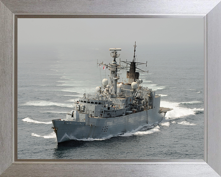 HMS Cumberland (F85) Photo Print - Turning to Starboard - Royal Navy Type 22 Frigate Hampshire Prints 10 x 8 Silver Frame No