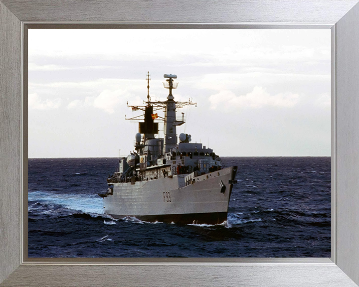 HMS Beaver (F93) Photo Print - Starboard Bow View - Royal Navy Type 22 Frigate Hampshire Prints 10 x 8 Silver Frame No