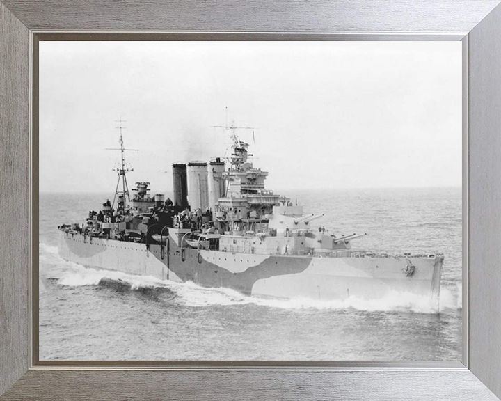 HMS Devonshire (39) Photo Print - Starboard Side - Royal Navy County Class Cruiser Hampshire Prints 10 x 8 Silver Frame No