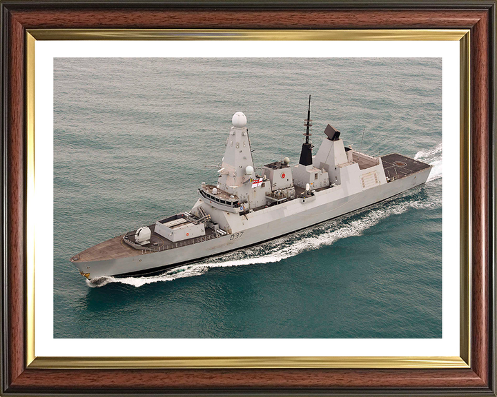 HMS Duncan (D37) Photo Print - High Starboard Bow View - Royal Navy Type 45 Destroyer Hampshire Prints 10 x 8 Classic Frame Yes