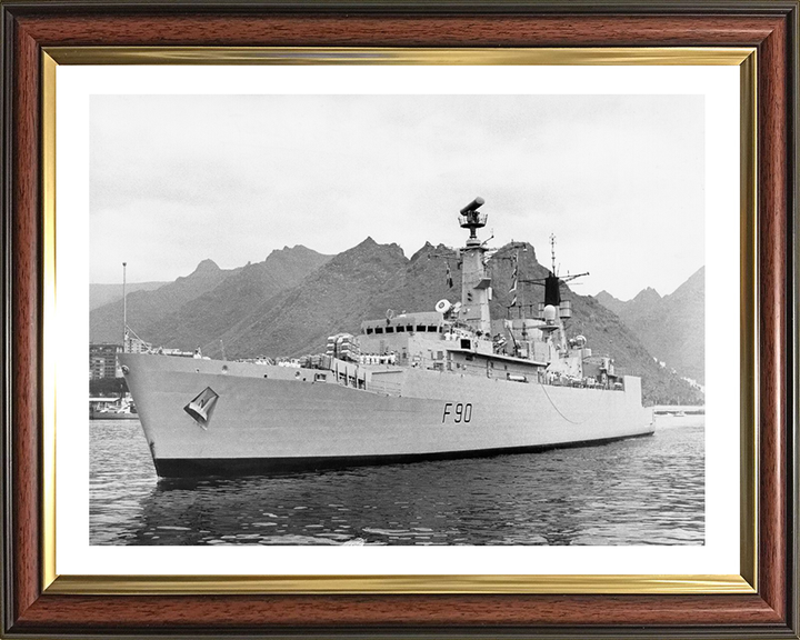 HMS Brilliant (F90) Photo Print - Low Port Bow View - Royal Navy Type 22 Frigate Hampshire Prints 10 x 8 Classic Frame Yes