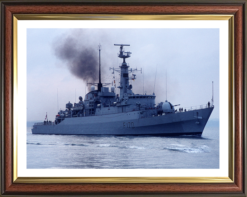 HMS Antelope (F170) Photo Print - Starboard View in Colour - Royal Navy Type 21 Frigate Hampshire Prints 10 x 8 Classic Frame Yes