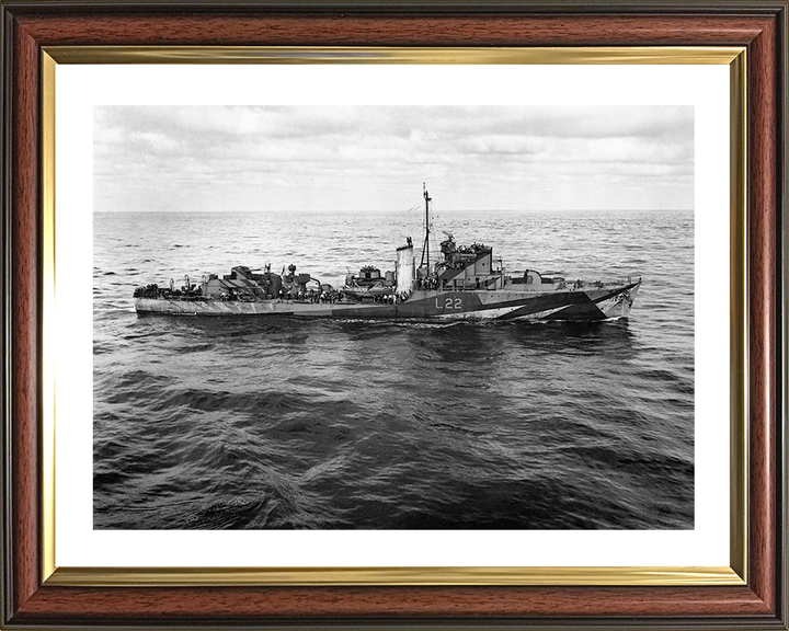 HMS Aldenham L22 Royal Navy Hunt class escort destroyer Photo Print or Framed Print - Hampshire Prints