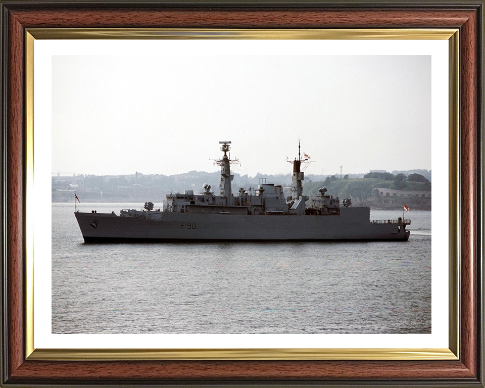 HMS Brilliant (F90) Photo Print - Port Beam View - Royal Navy Type 22 Frigate Hampshire Prints 10 x 8 Classic Frame Yes