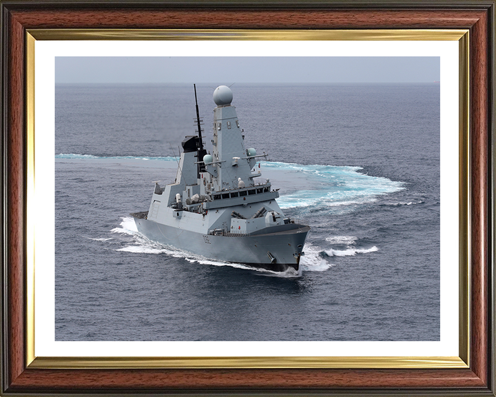 HMS Daring (D32) Photo Print - Making Turns - Royal Navy Type 45 Destroyer Hampshire Prints 10 x 8 Classic Frame Yes
