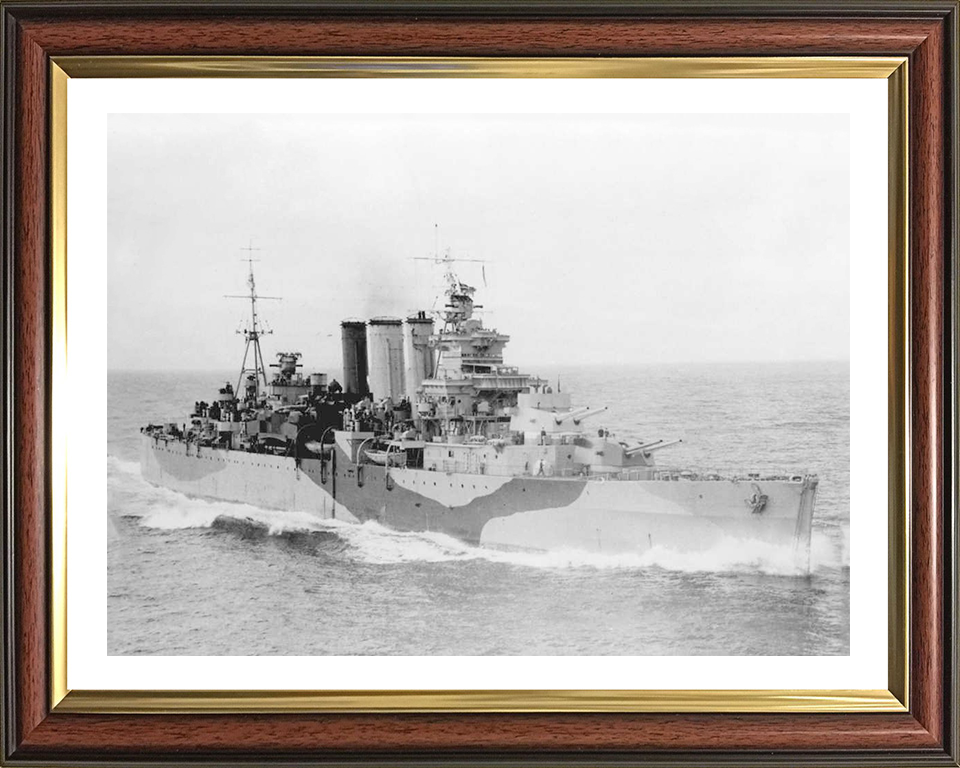 HMS Devonshire (39) Photo Print - Starboard Side - Royal Navy County Class Cruiser Hampshire Prints 10 x 8 Classic Frame Yes